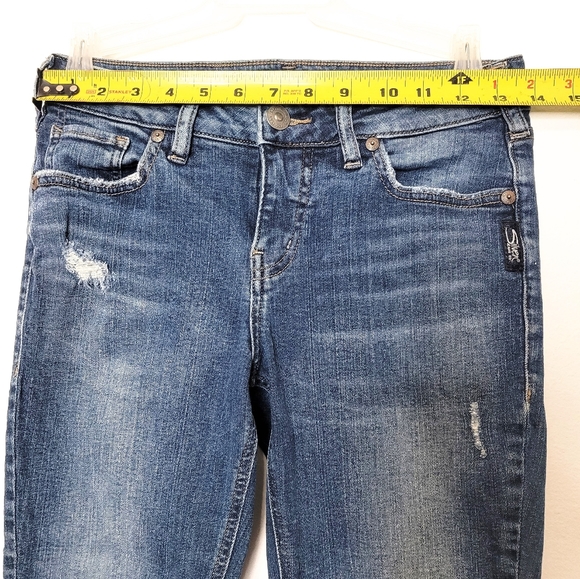Silver Jeans Aiko Skinny Jeans Womens Size 26 Distressed Raw Hem Cropped Denim - Picture 7 of 12